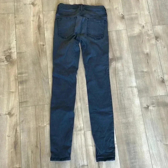 Frame Denim Le Skinny De Jeanne Marview Gray Cotton Low-Rise Medium Wash Sz 24 - Picture 7 of 8
